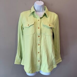 Outerknown Blanket Shirt Flannel Kiwi Green NWT Organic Sml Oversized St Paddys